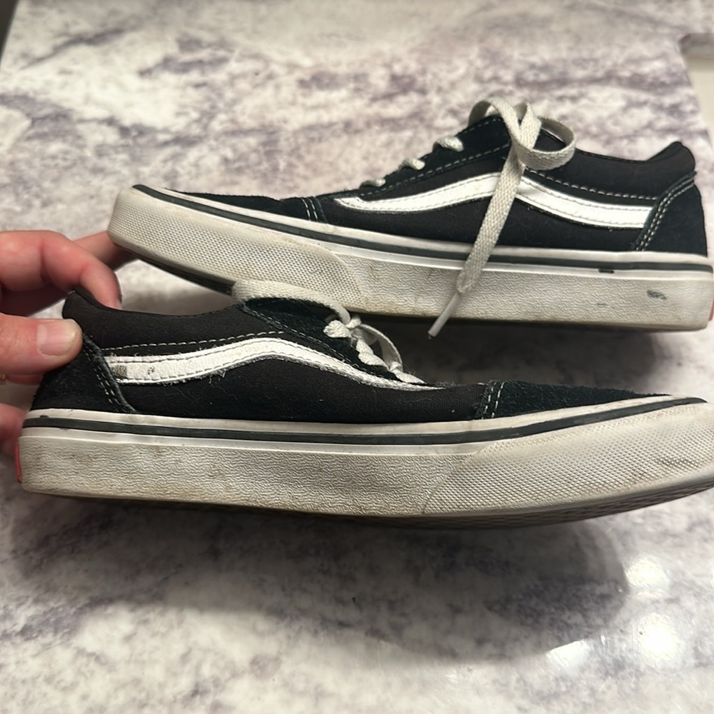 Kids Vans Black Suede & Canvas Shoes Size 4 youth - Picture 4 of 6